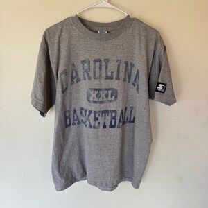 Vintage Starter Gray Carolina Basketball T-Shirt size large